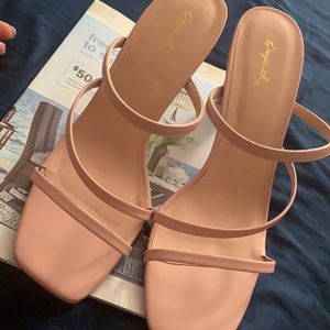 Rose gold chunky heel